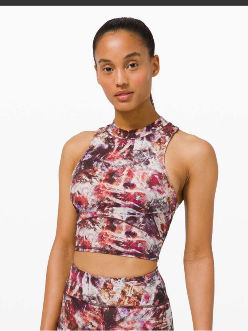 Lululemon Everlux And Mesh Cropped Tank